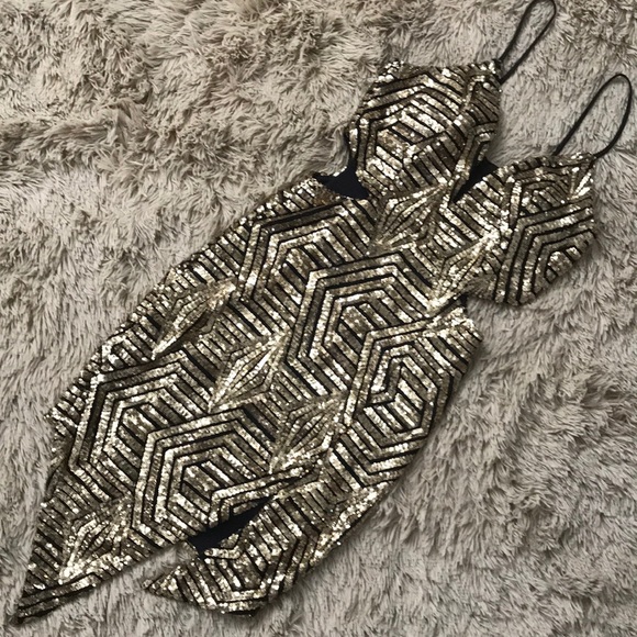 a'gaci Dresses & Skirts - Sexy gold sequins dress!